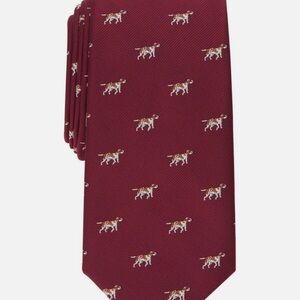 NWT Club Room Men’s Burgundy Tie with Dog Print Classic Gifts‎ Stocking Stuffer